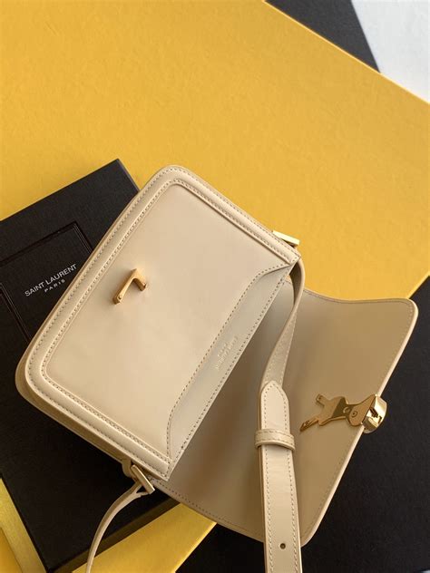 ysl solferino small beige|SAINT LAURENT Smooth Calfskin Small Solferino Satchel.